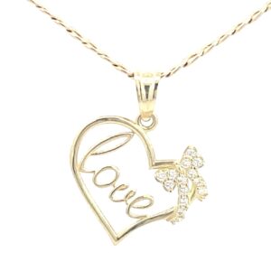 10k Love Heart Necklace Set