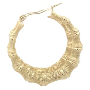 10k Bamboo Hoop Earrings