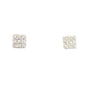 10k Square Mini Diamond Stud Earrings