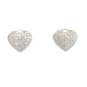 10k Heart Diamond Stud Earrings