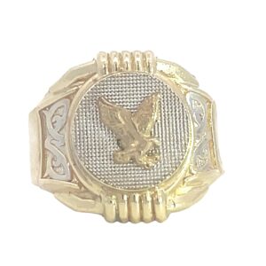 10k Eagle Tri-Color Gold Ring