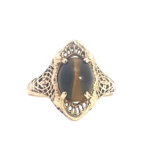 10k Yellow Gold Tiger Eye Ring