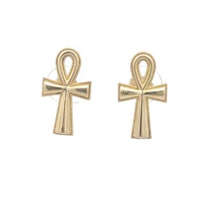 Ankh Cross 10k Stud Earrings