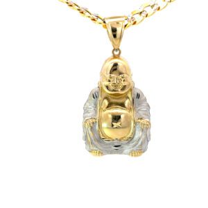 10k Yellow & White Gold Buddha Charm