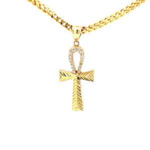 10k Gold Ankh Cross Charm