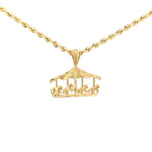 10k Yellow Gold Carousel Charm
