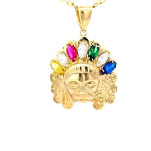 10k Indian Head Tribal Charm